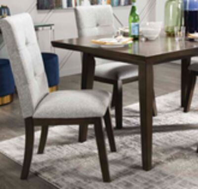 Chelsea 5pc Dining Set with Table & 4 Grey Chairs, 60"W - Grey/Brown