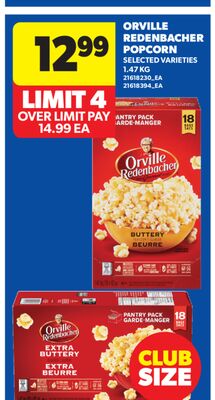 ORVILLE REDENBACHER POPCORN, 1.47 KG