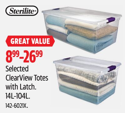 Selected ClearView Totes with Latch