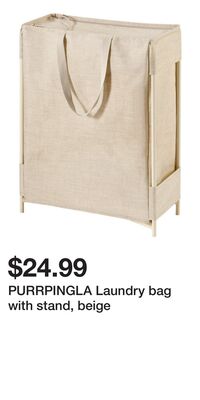 PURRPINGLA Laundry bag with stand, beige