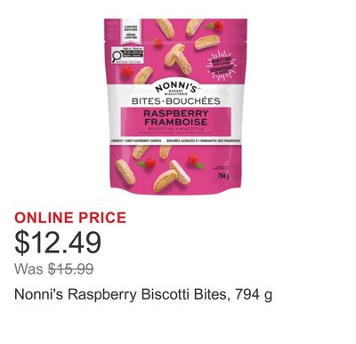 Nonni's Raspberry Biscotti Bites, 794 g
