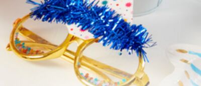 Birthday Vibes Gold Electroplated & Confetti-Filled Plastic Party Glasses