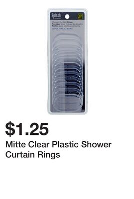 Mitte Clear Plastic Shower Curtain Rings