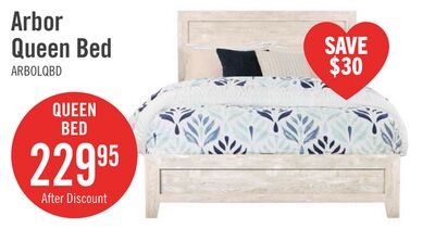 Arbor Panel Bed, Driftwood White - Queen Size