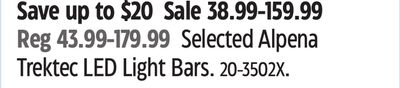 Selected Alpena Trektec LED Light Bars
