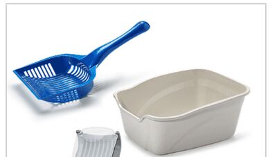Essentials Hooded Box, Litter Pans and Scoops