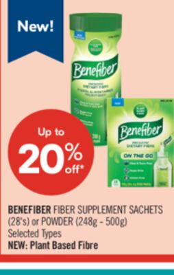 BENEFIBER FIBER SUPPLEMENT SACHETS (28's) or POWDER (248g - 500g)