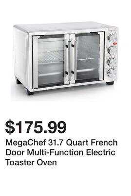 MegaChef 31.7 Quart French Door Multi-Function Electric Toaster Oven