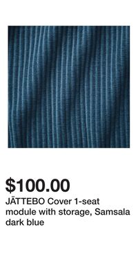 JÄTTEBO Cover 1-seat module with storage, Samsala dark blue