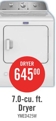 Maytag 7.0 Cu. Ft. Electric Dryer - White - YMED4205SW