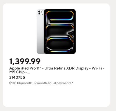 Apple iPad Pro 11" - Ultra Retina XDR Display - Wi-Fi - M5 Chip - 256 GB - Silver