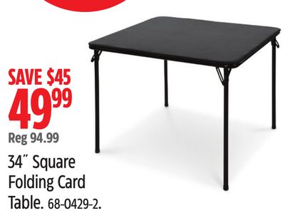 FOR LIVING 34˝ Square Folding Card Table.
