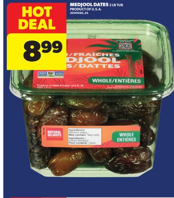 MEDJOOL DATES, 2 LB TUB