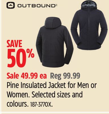 Outbound Pine Insulated Jacket for Men or Women