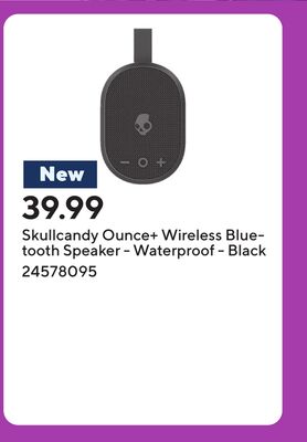 Skullcandy Ounce+ Wireless Bluetooth Speaker - Waterproof - Black