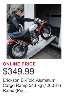 Erickson Bi-Fold Aluminum Cargo Ramp 544 kg (1200 lb.) Rated (Per pair)