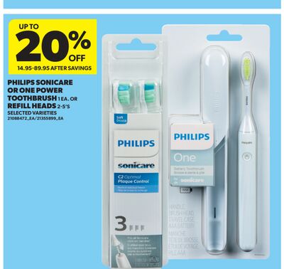 PHILIPS SONICARE OR ONE POWER TOOTHBRUSH 1 EA. OR REFILL HEADS 2-5' S