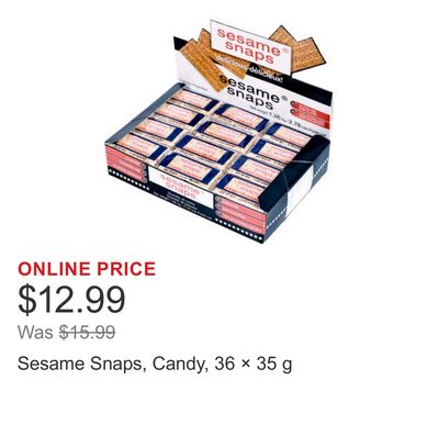 Sesame Snaps, Candy, 36 × 35 g