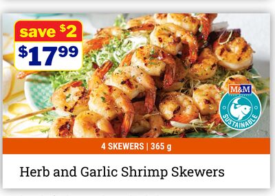 Herb and Garlic Shrimp Skewers