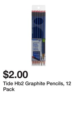 Tide Hb2 Graphite Pencils, 12 Pack