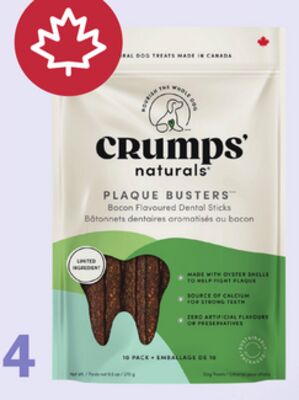 Crumps' Naturals Plaque Busters B Flavoured Dental Sticks Dog Treats