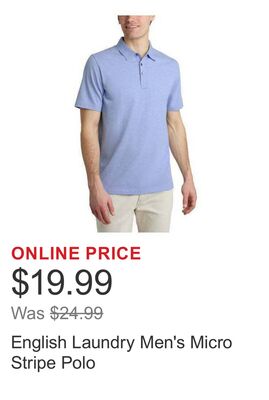 English Laundry Men's Micro Stripe Polo