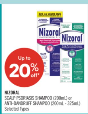 NIZORAL SCALP PSORIASIS SHAMPOO (200mL) or ANTI-DANDRUFF SHAMPOO (200mL - 325mL)