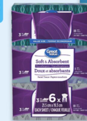 Great Value Facial Tissue 6-Pack