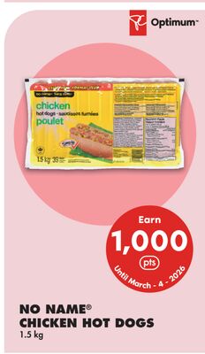 NO NAME® CHICKEN HOT DOGS 1.5 KG
