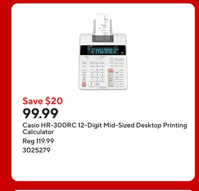 Casio HR-300RC 12-Digit Mid-Sized Desktop Printing Calculator