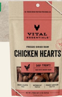 Vital Essentials Freeze-Dried Raw Chicken Hearts Dog Treat