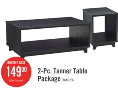 Tanner 2-Pack Table Package – Matte Black