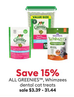 Save 15% ALL GREENIES™ dental dog treats