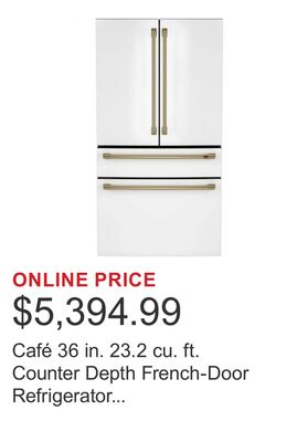 Café 36 in. 23.2 cu. ft. Counter Depth French-Door Refrigerator with Dual-Dispense AutoFill Pitcher