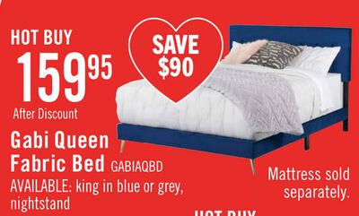 Gabi Upholstered Bed in Blue Velvet Fabric with Gold Finish Legs, Button Tufted - Queen Size