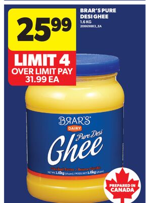 BRAR'S PURE DESI GHEE, 1.6 KG