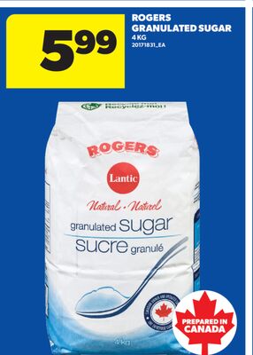 ROGERS GRANULATED SUGAR, 4 KG