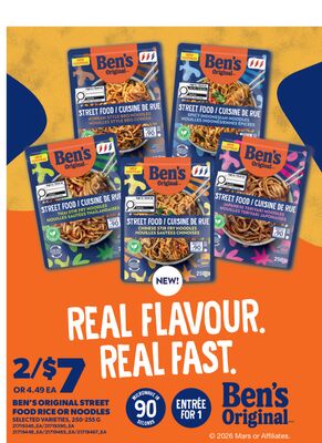 BEN'S ORIGINAL STREET FOOD RICE OR NOODLES, 250-255 G