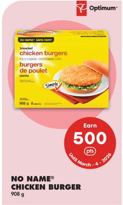 NO NAME® CHICKEN BURGER, 908 g