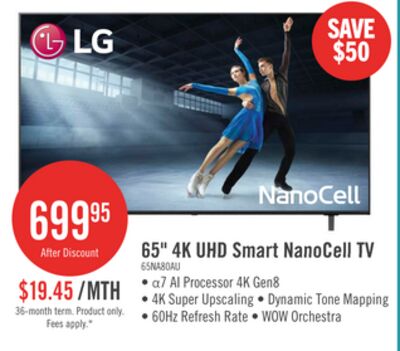 LG 65" NANO80 LED 4K UHD Smart webOS TV (65NANO80AUA.ACC) - 2025 Model