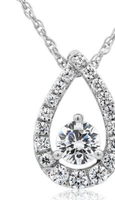 New Brilliance Lab Grown 0.45CTW Diamond Fashion Pendant in 10K White Gold