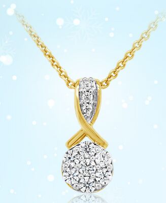 New Brilliance 10K Yellow Gold Lab Grown 0.25CTW Diamond Pendant
