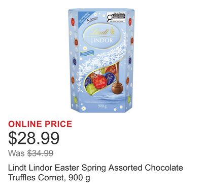 Lindt Lindor Easter Spring Assorted Chocolate Truffles Cornet, 900 g