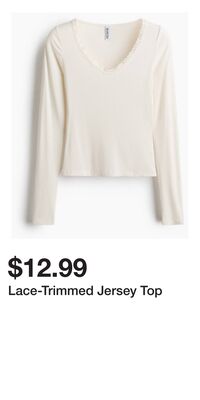 Lace-Trimmed Jersey Top