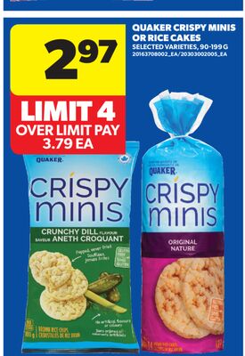 QUAKER CRISPY MINIS OR RICE CAKES