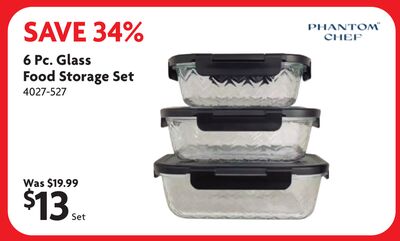 6 Pc. Glass Food Storage Set