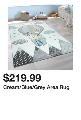Cream/Blue/Grey Area Rug