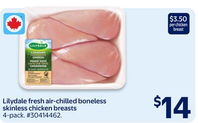 Lilydale fresh air-chilled boneless skinless chicken breasts