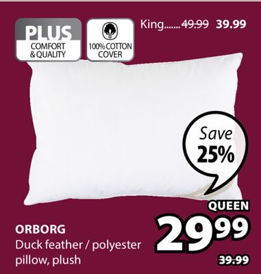 Orborg Duck feather/polyester pillow, plush