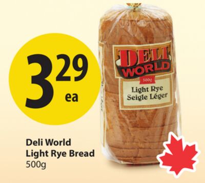 Deli World Light Rye Bread